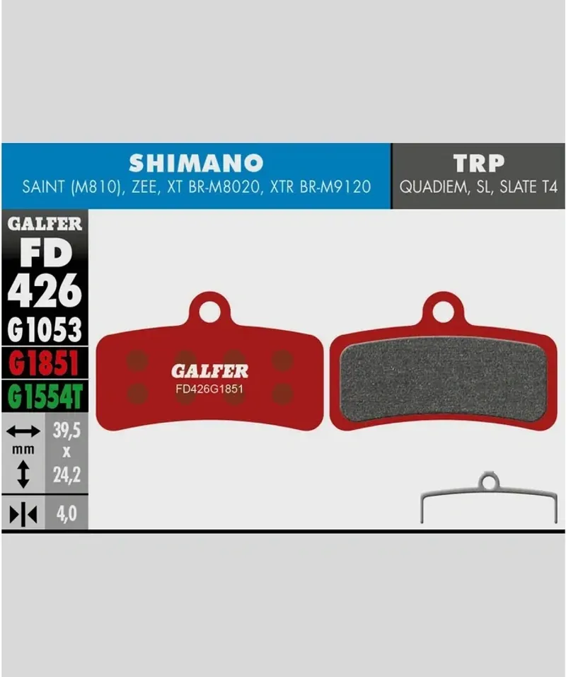Galfer Advanced Bike Disc Brake Pad Shimano Saint M810 Zee TRP DHR Slate Quadiem Hel-1
