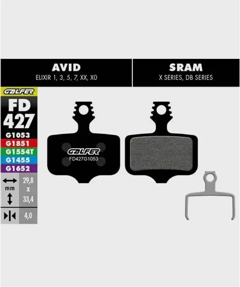 STANDARD BIKE DISC BRAKE PAD AVID ELIXIR - SRAM XX-1