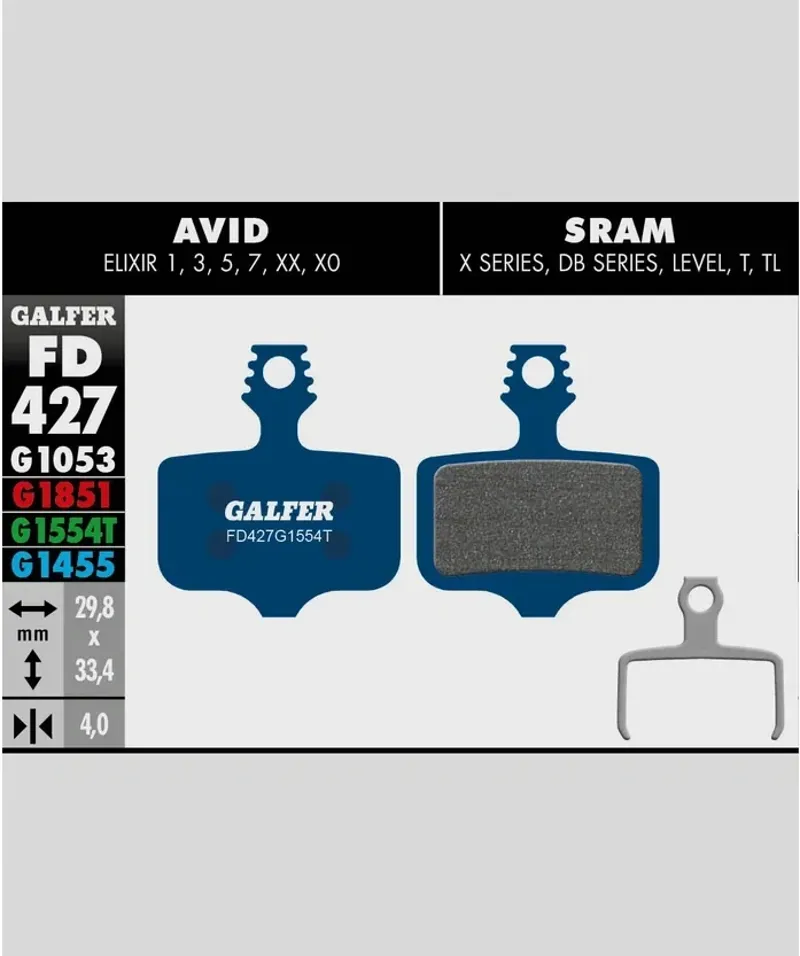 Galfer Road Bike Disc Brake Pad Avid Elixir - SRAM XX-1