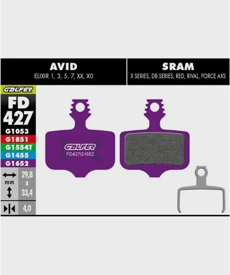 Galfer E-Bike Disc Brake Pad Avid Elixir - SRAM XX-1