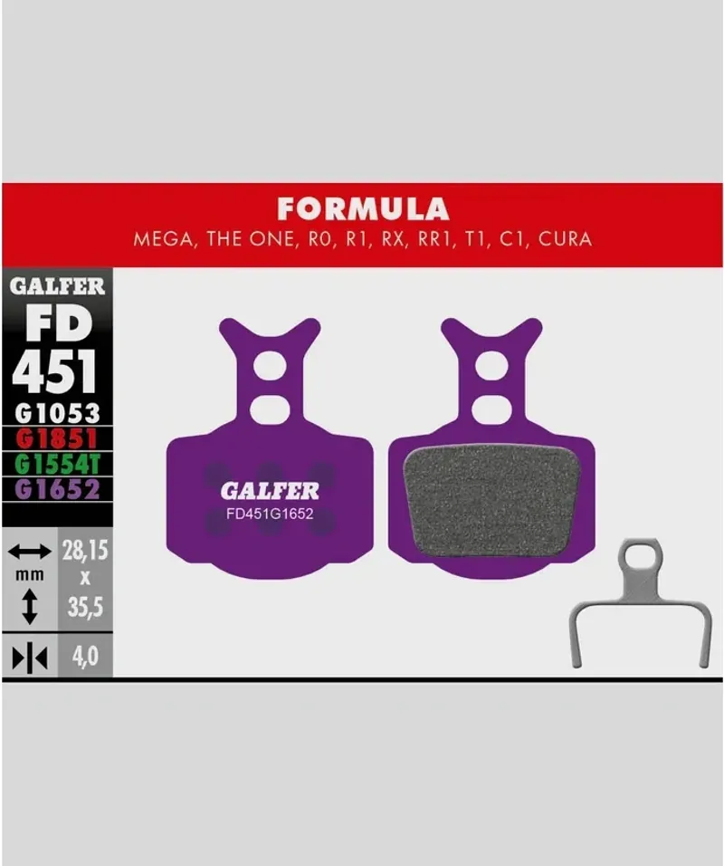 Galfer E-Bike Disc Brake Pad Formula Mega The One R1 R0 RX Cura 2 in Purple-1