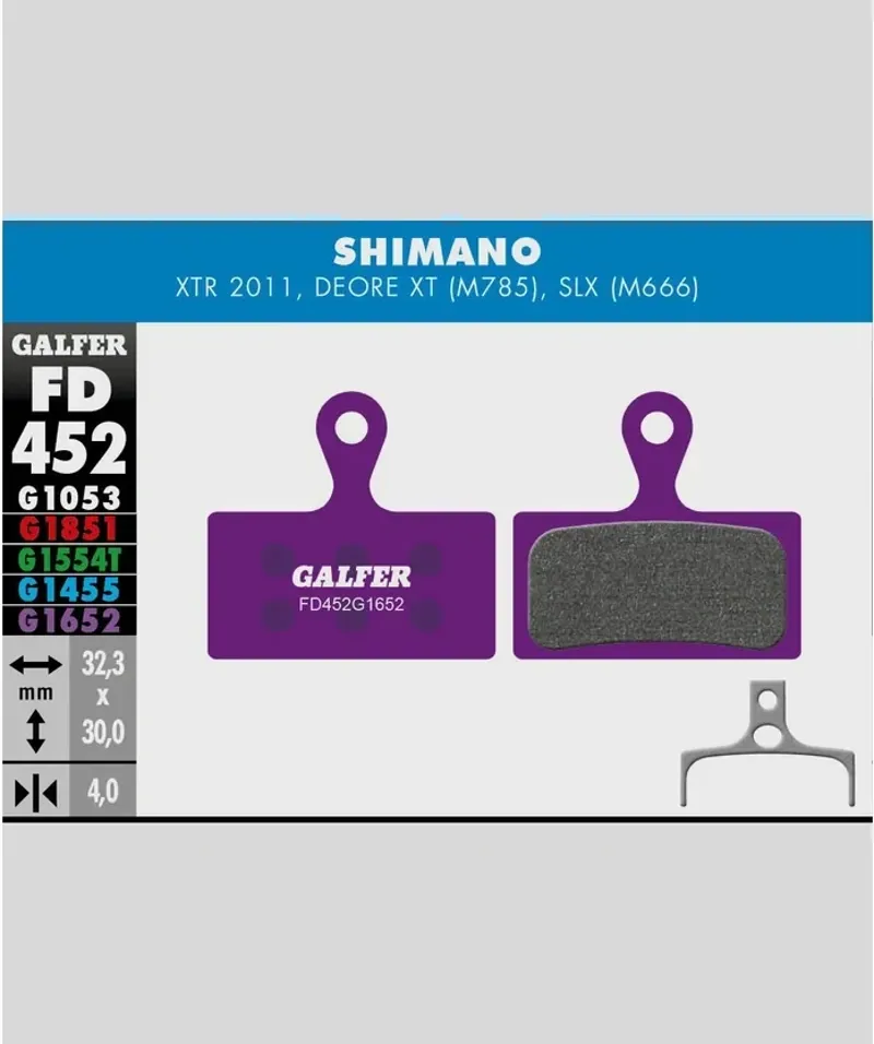 Galfer E-Bike Disc Brake Pad Shimano Xtr Xt M785 Slx in Purple-1