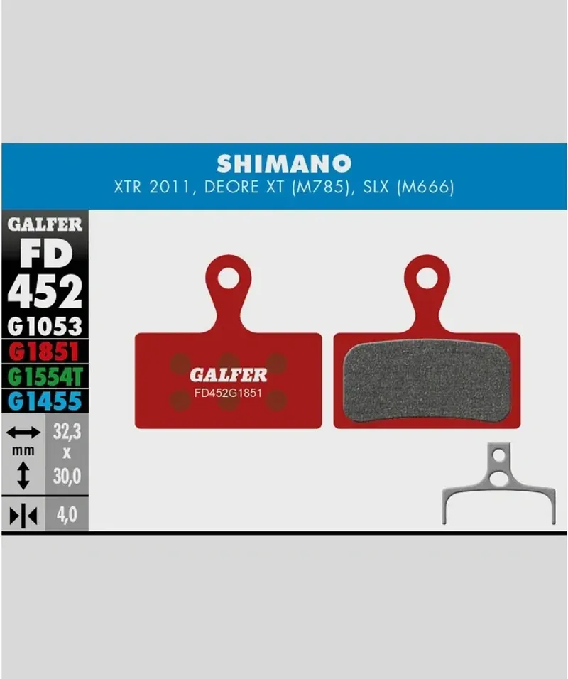 Galfer Advanced Bike Disc Brake Pad Shimano XTR XT M785 SLX-1