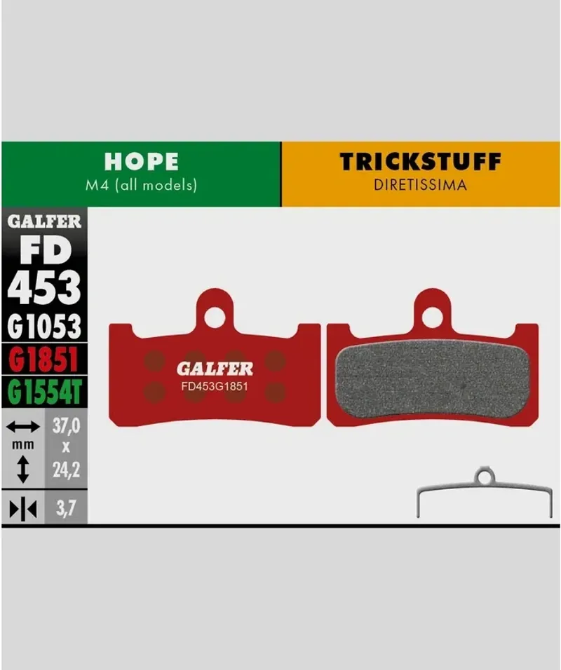Galfer Advanced Bike Disc Brake Pad Hope M4 Trickstuff Direttissima-1