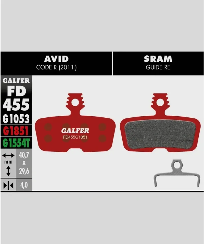 Galfer Advanced Bike Disc Brake Pad Avid SRAM Code-1