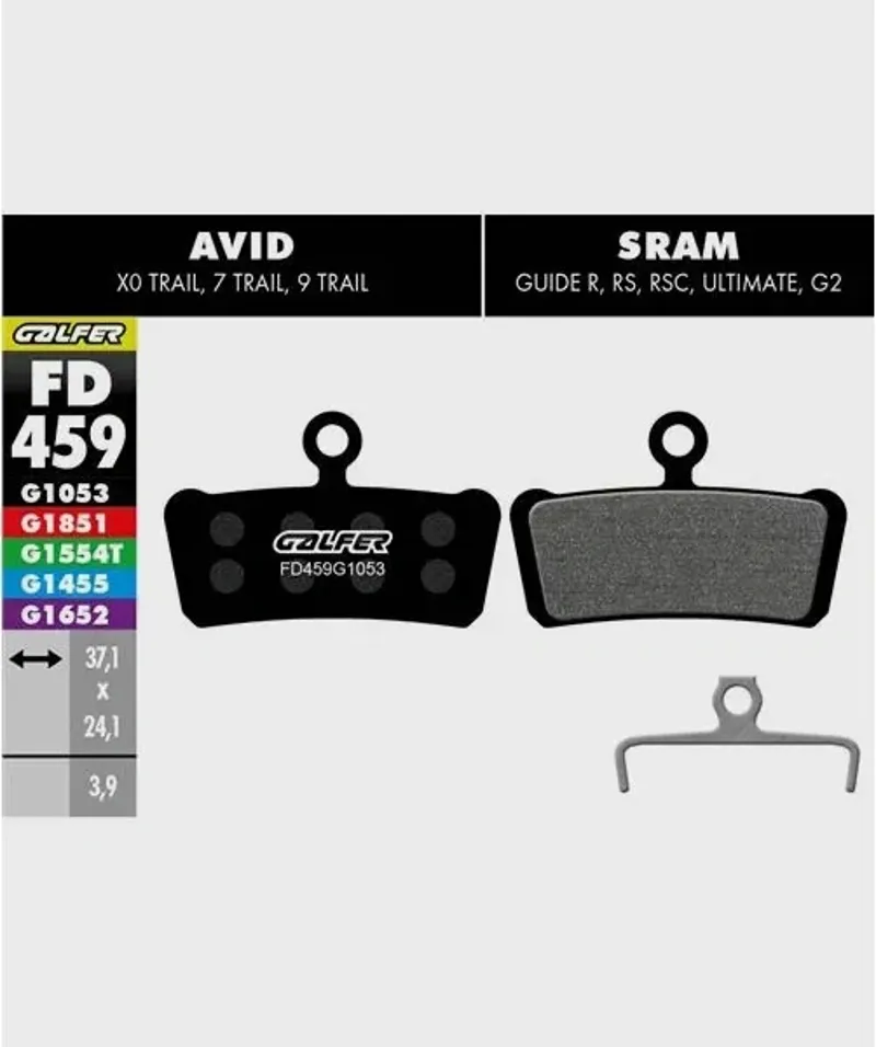 STANDARD BIKE DISC BRAKE PADS AVID XO TRAIL SRAM GUIDE R RS RSC G2-1