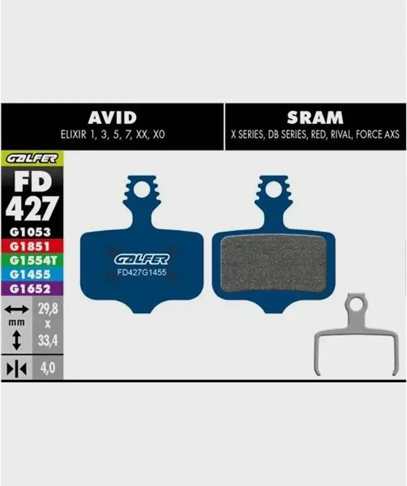 Galfer Road Bike Disc Brake Pads Avid XO Trail SRAM Guide R RS RSC G2-1