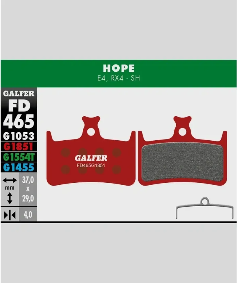 Galfer Advanced Bike Disc Brake Pad Hope E4-1