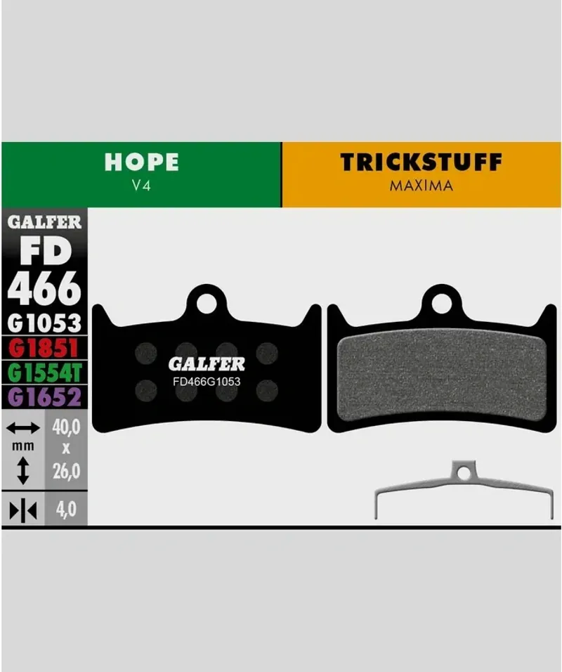 STANDARD BIKE DISC BRAKE PAD HOPE V4 TRICKSTUFF MAXIMA-1