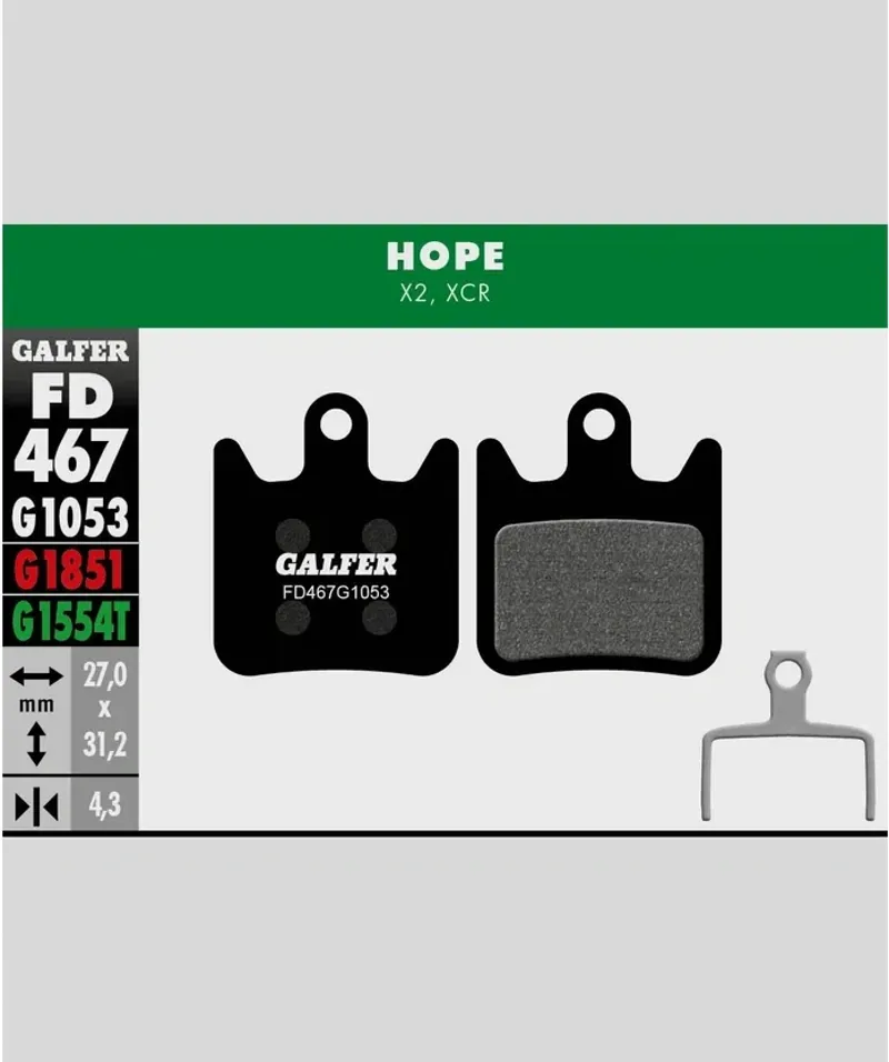 STANDARD BIKE DISC BRAKE PAD HOPE X2 XCR-1