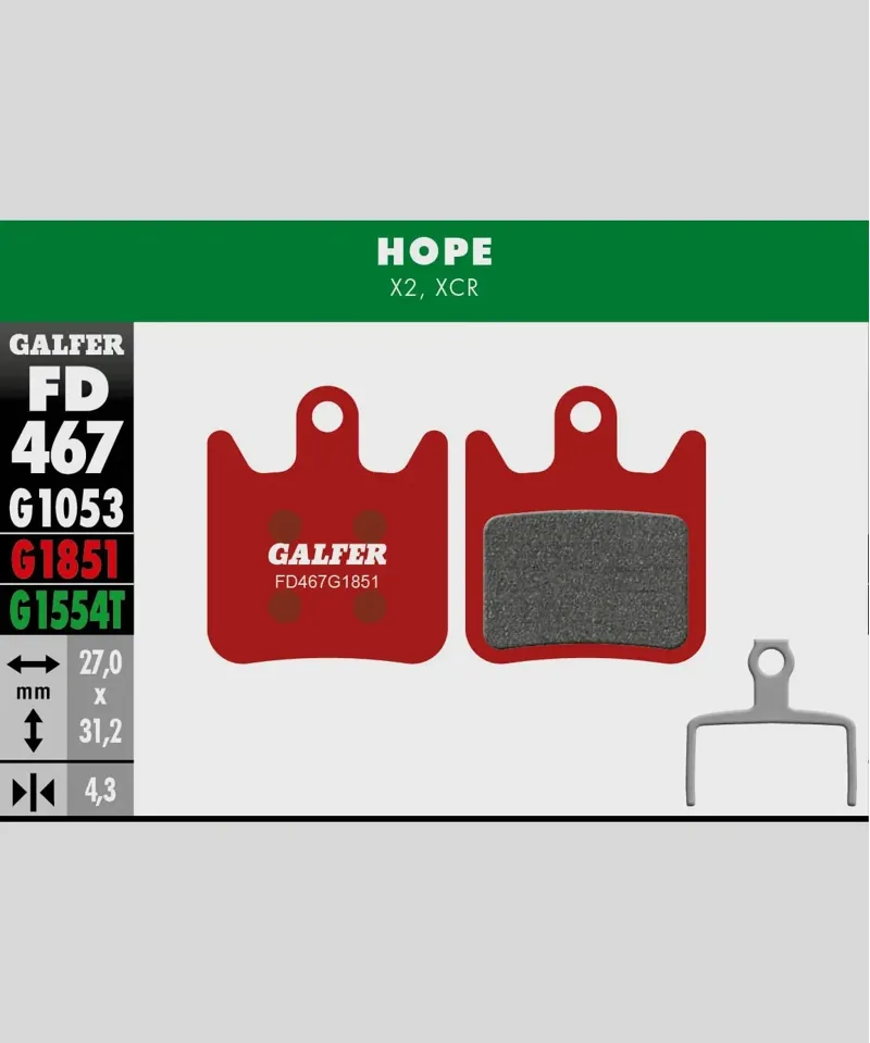 Galfer Advanced Bike Disc Brake Pad Hope X2 XCR-1
