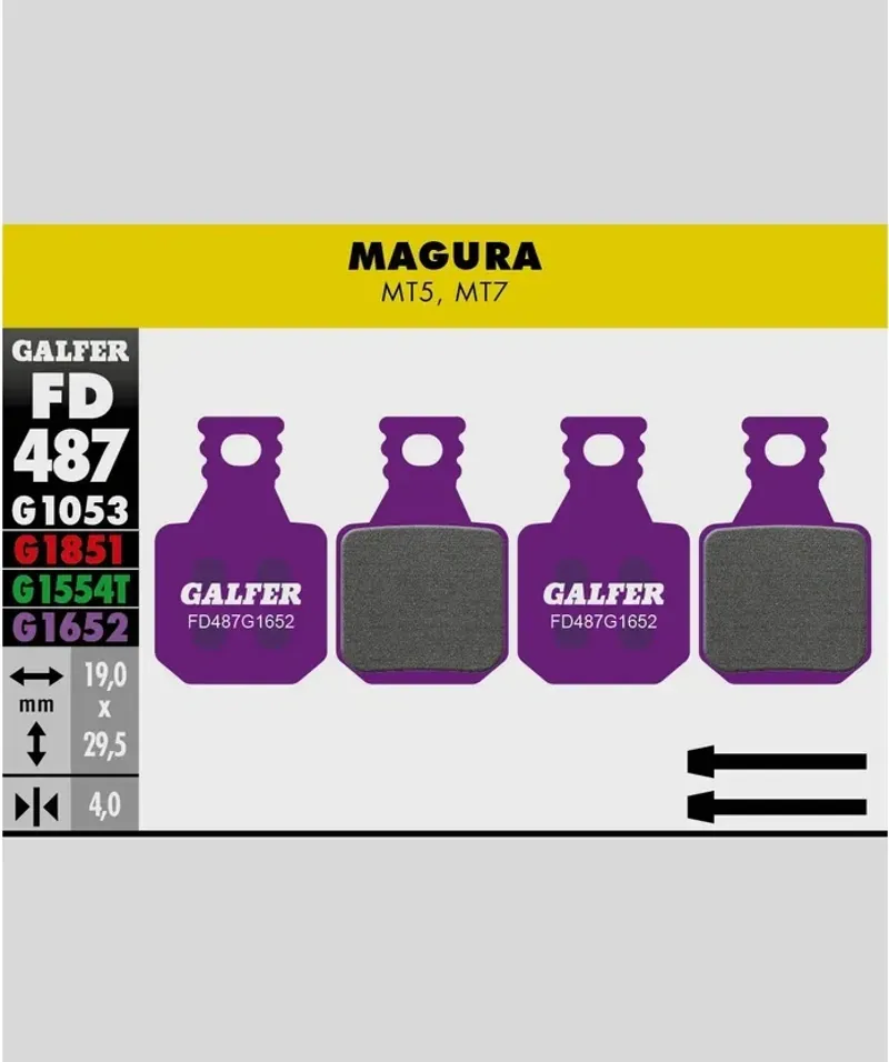 Galfer E-Bike Disc Brake Pad Magura MT5-MT7 4 Pads in Purple-1