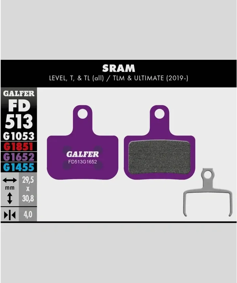 Galfer E-Bike Disc Brake Pad Sram Level T Tl Tlm Ultimate in Purple-1