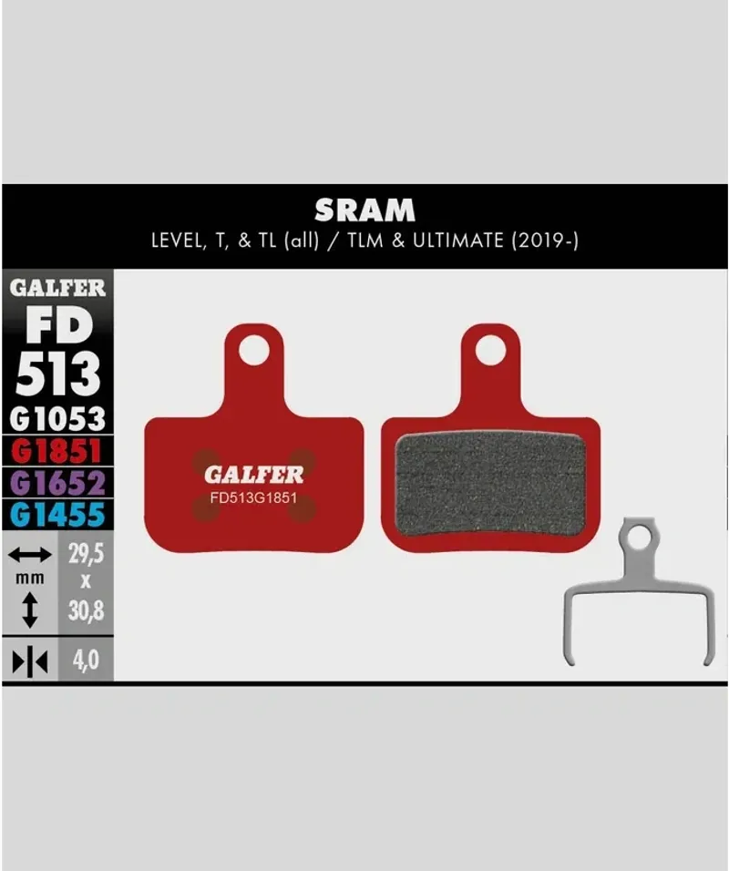Galfer Advanced Bike Disc Brake Pad SRAM Level T TL TLM Ultimate-1