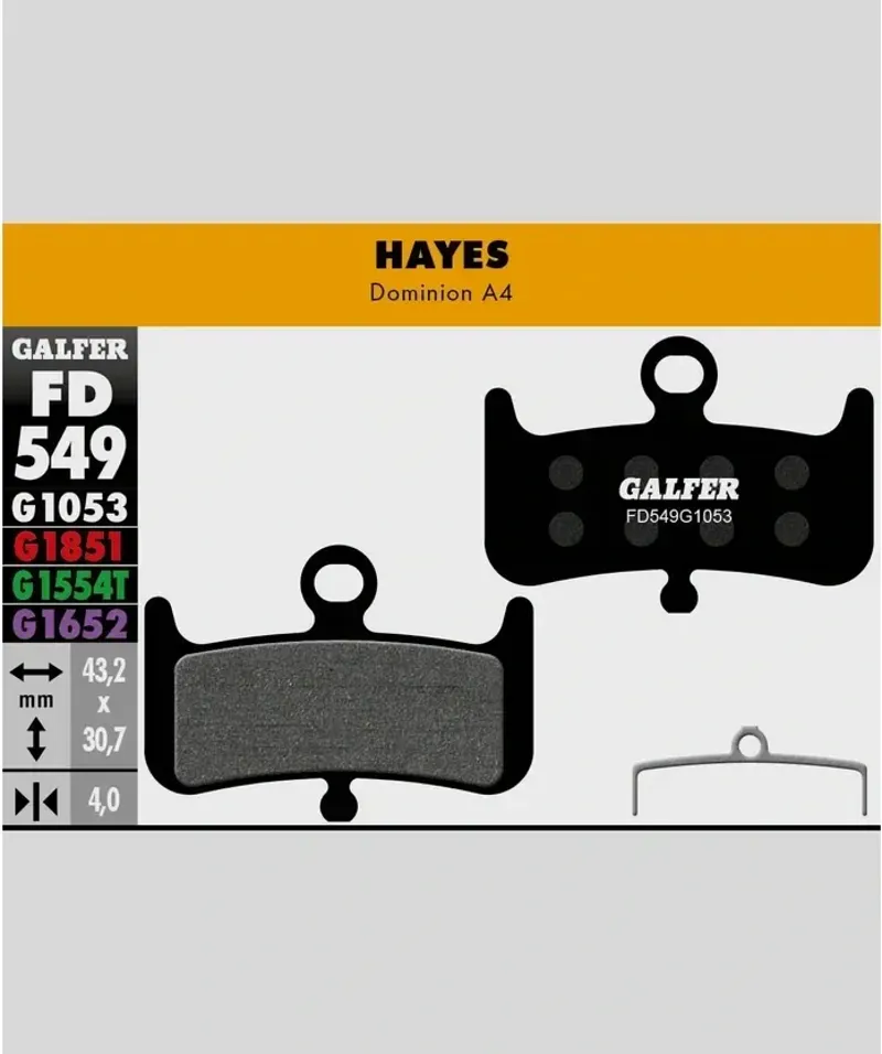 STANDARD BIKE DISC BRAKE PAD HAYES DOMINION A4-1