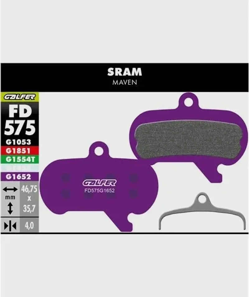 Galfer E-Bike Disc Brake Pad Sram Maven in Purple-1