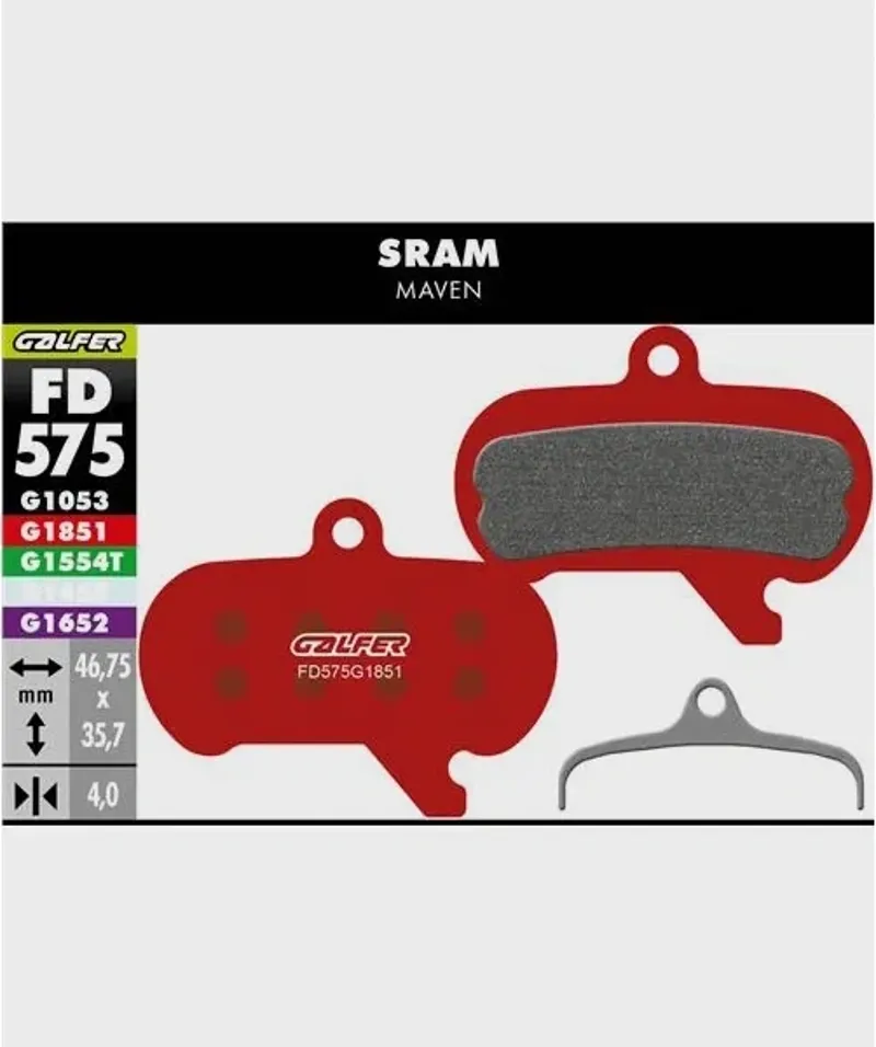 Galfer Advanced Bike Disc Brake Pad SRAM Maven-1