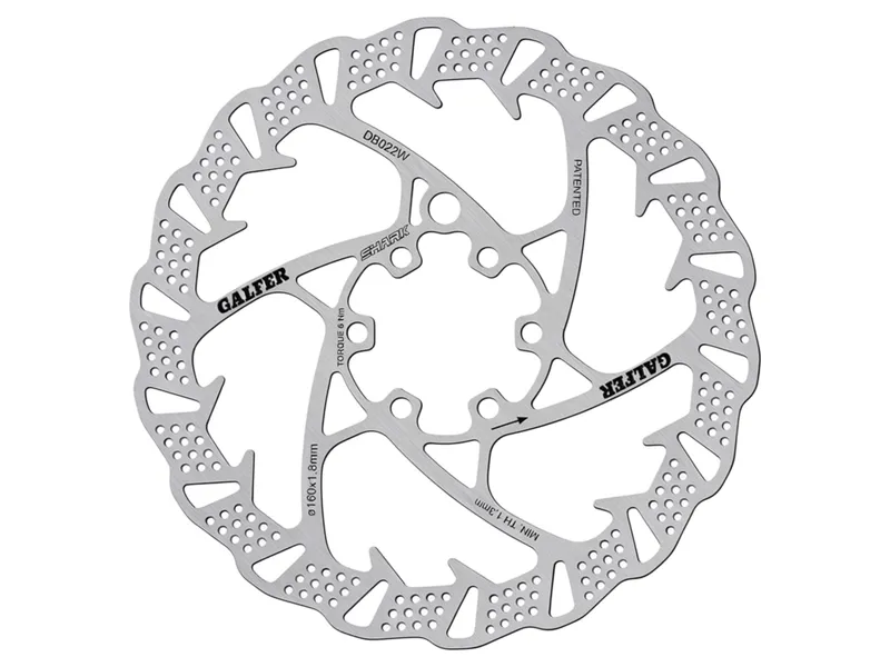 Galfer Shark 6 Bolt Disc Rotor 160mm x 1.8mm in Silver