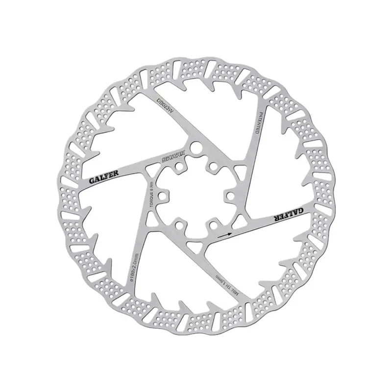 Balfes Bikes Galfer Shark 6 Bolt Disc Rotor 180mm x 2.0mm in Silver | Free postage over £30, £10 off first order, price match & 0% finance.