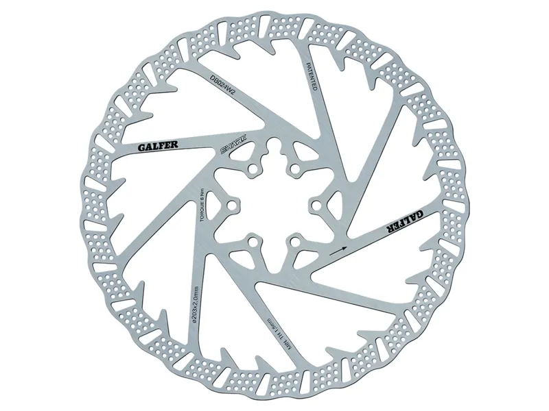 Galfer Shark 6 Bolt Disc Rotor 203mm x 2.0mm in Silver