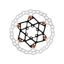 Galfer Wave Floating Disc Rotor 180x2.0mm 6 Bolt in Orange Pins