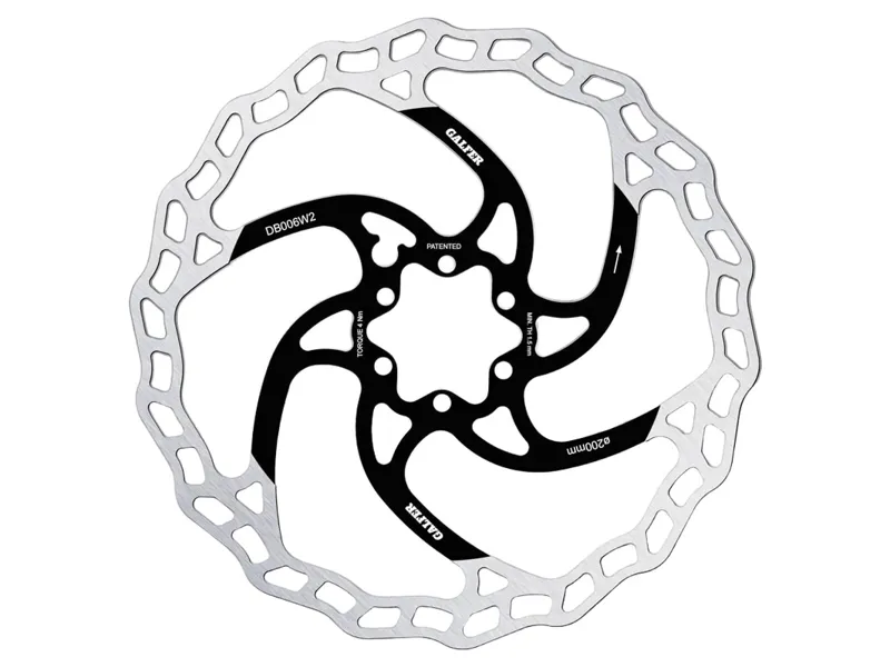Galfer Wave 6-Bolt MTB Disc Brake Rotor 200 x 2.0mm In Silver
