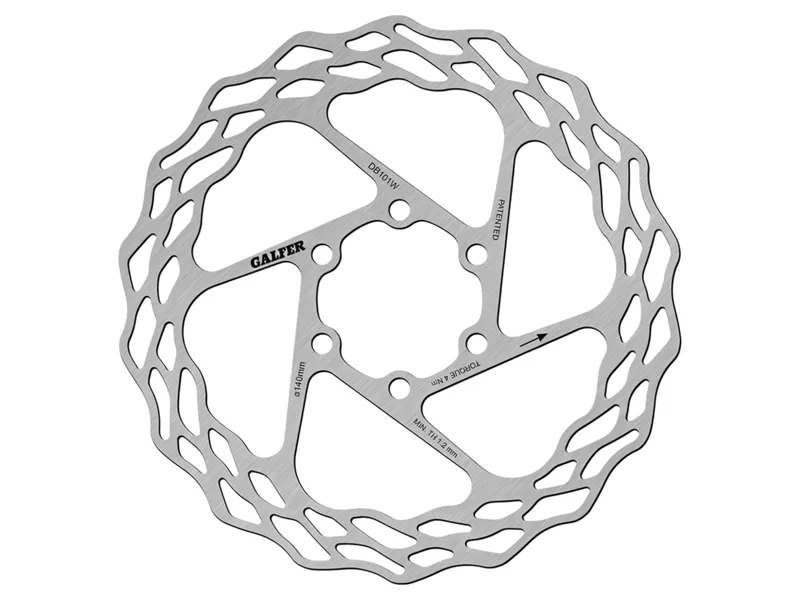 Galfer Wave Road Disc Rotor 6 Bolt 140mm in Silver