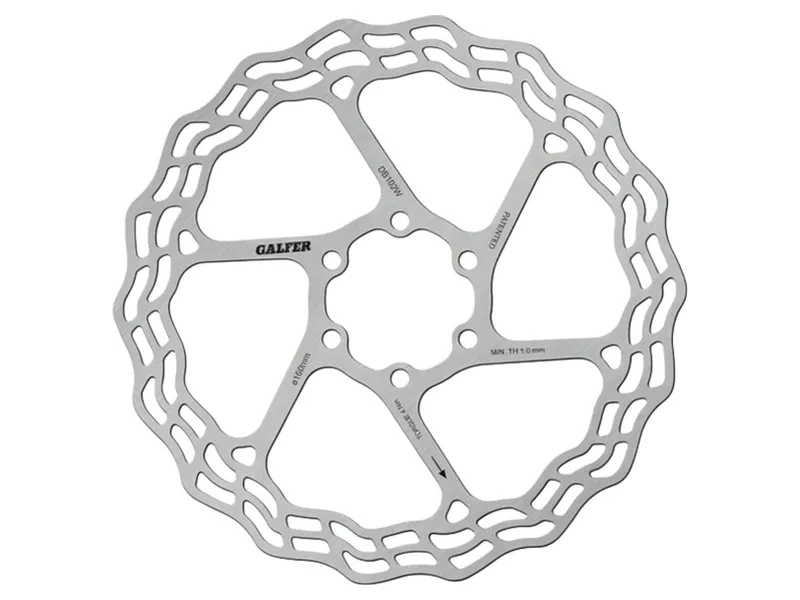 Galfer Wave Road Disc Rotor 6 Bolt 160mm in Silver