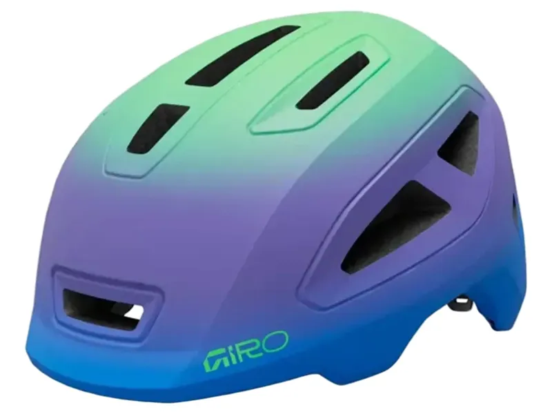 Giro Scamp II Youth Helmet in Matte Blue Jewel/Vivid Green Fade
