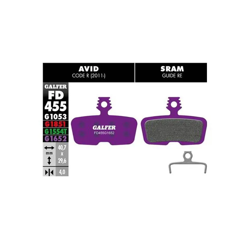 Galfer E-Bike Disc Brake Pad Avid Sram Code in Purple-1
