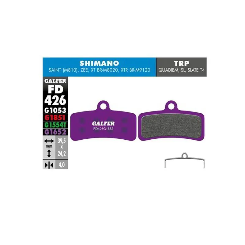 Galfer E-Bike Disc Brake Pad Shimano Saint M810 Zee Trp Dhr Slate Quadiem in Purple-1