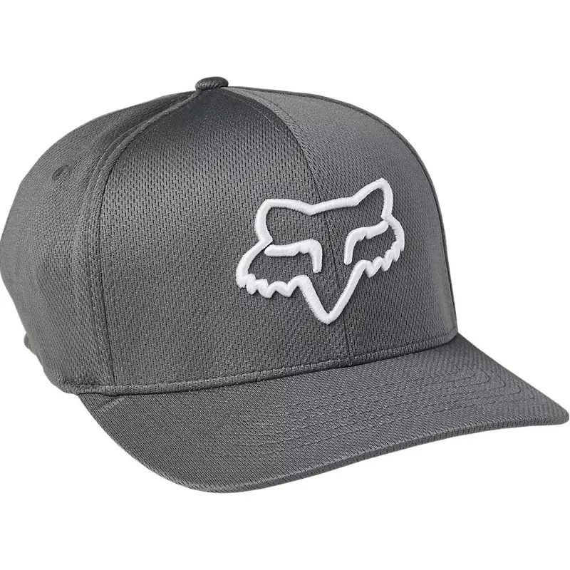 Fox Racing Lithotype 2.0 Flexfit Hat in Grey/White