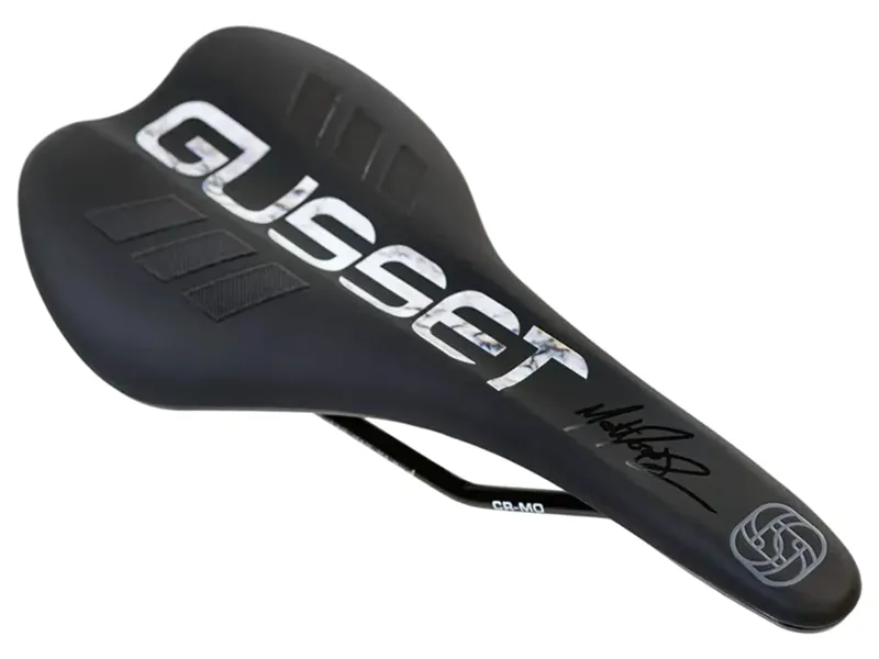 Gusset Matt Jones S2 AM MTB Saddle 280x140mm in Chrom Grey Marble