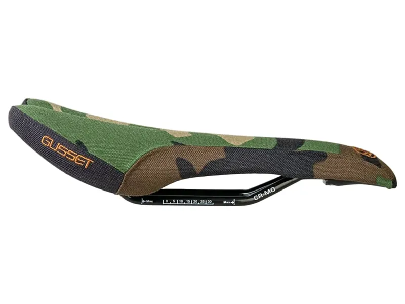 Gusset R-Series Race Road/XC MTB Dual Density Saddle 277x142 in Camo-1