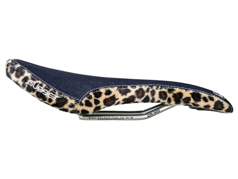 Gusset R-Series Race Road/XC MTB Saddle 277x142 in Denim/Leopard-1