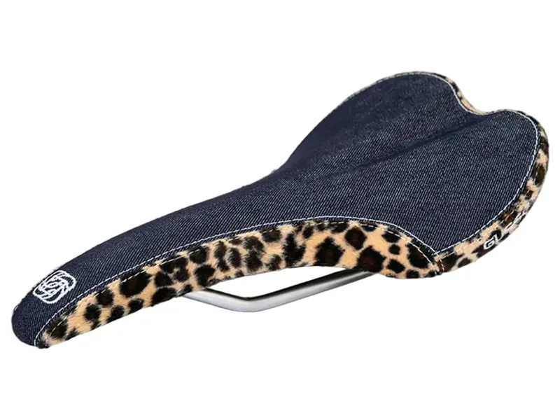 Gusset R-Series Race Road/XC MTB Saddle 277x142 in Denim/Leopard