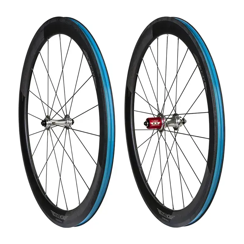 Balfes Bikes Halo Carbaura RC50 RS2 Supadrive 50mm Deep Carbon Rim Brake Wheelset in Silver | Free postage over £30, £10 off first order, price match & 0% finance.