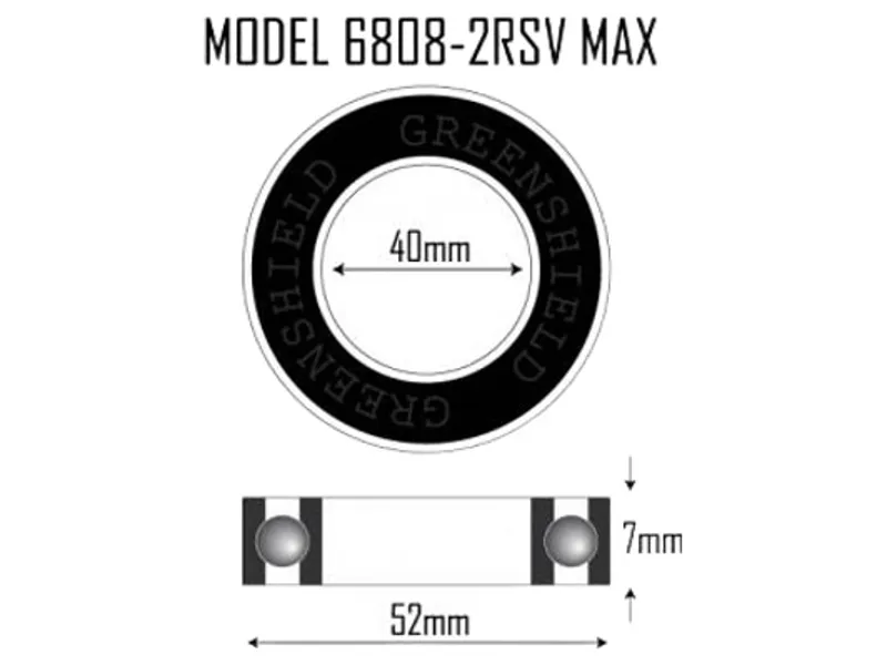 Halt BH6808-2RSV 40mm - 52mm - 7mm MAX Suspension Bearing