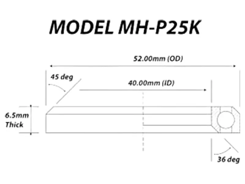 Halt MH-P25K Headset Bearing 52mm x 40mm x 6.5mm 36/45