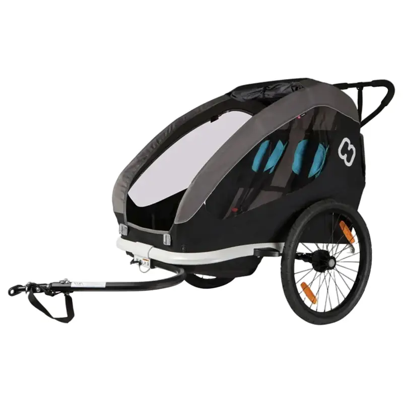 Balfes Bikes Hamax Traveller Child Bike Trailer Twin in Black/Grey | Free postage over £30, £10 off first order, price match & 0% finance.