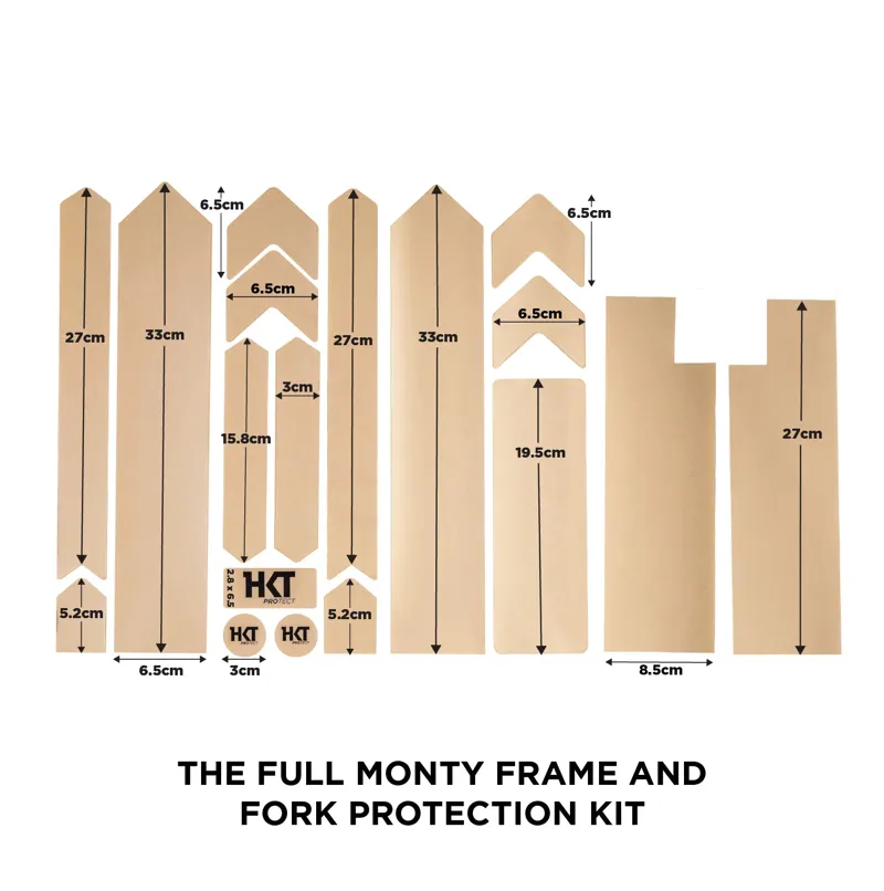 HKT The Full Monty Contour Lines Bike Frame and Fork Protection Kit in Matte White-1