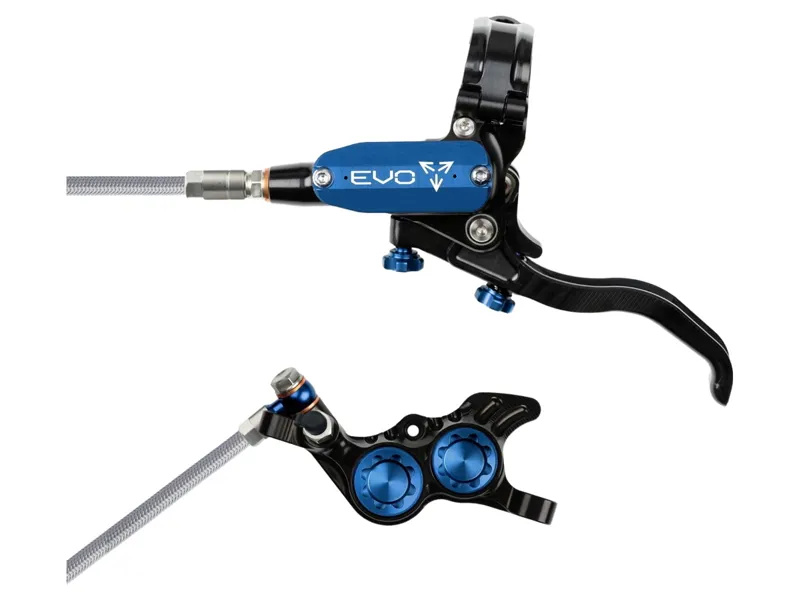 Hope Brake EVO GR4 - No Rotor - BRAIDED - Left Hand in Black/Blue