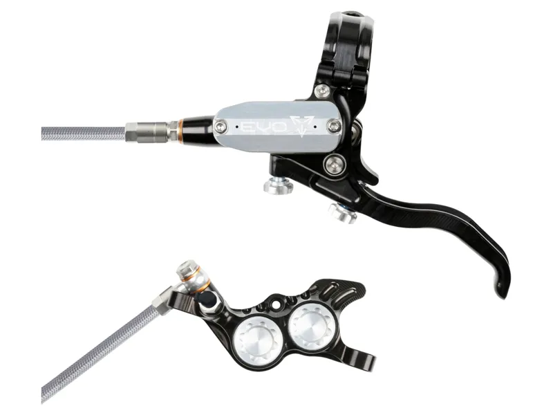Hope Brake EVO GR4 - No Rotor - BRAIDED - Left Hand in Black/Silver