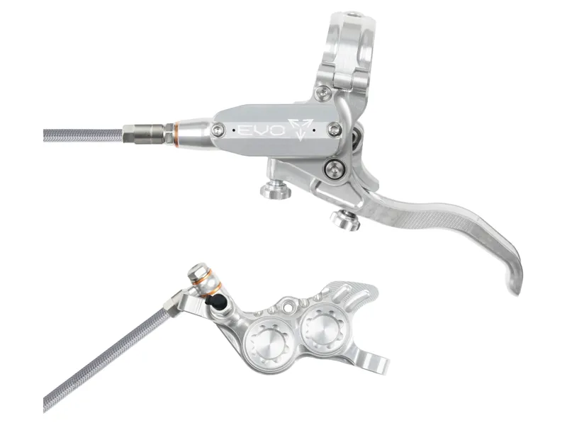 Hope Brake EVO GR4 - No Rotor - BRAIDED - Left Hand in Silver/Silver
