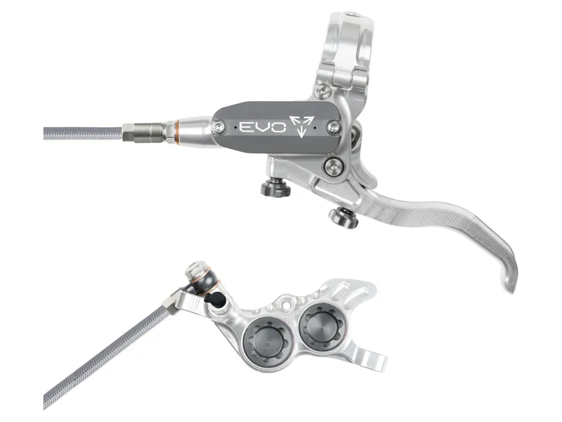 Hope Brake EVO GR4 - No Rotor - BRAIDED - Left Hand in Silver/Smoke