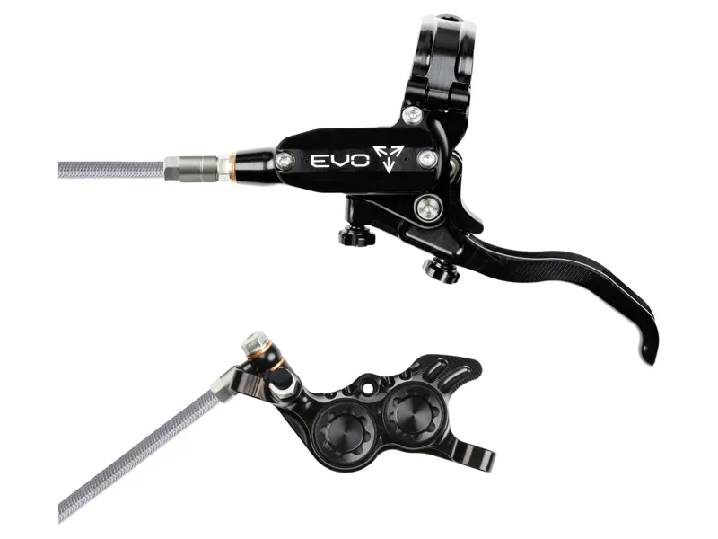 Hope Brake EVO GR4 - No Rotor - BRAIDED - Right Hand in Black/Black