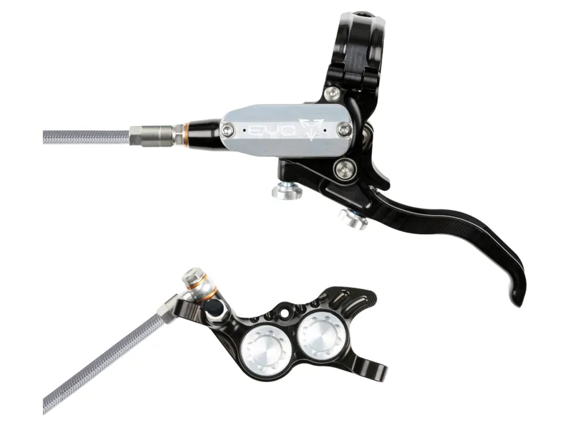 Hope Brake EVO GR4 - No Rotor - BRAIDED - Right Hand in Black/Silver