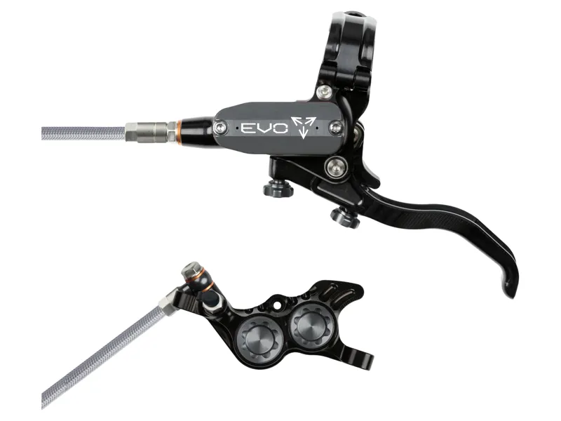 Hope Brake EVO GR4 - No Rotor - BRAIDED - Right Hand in Black/Smoke