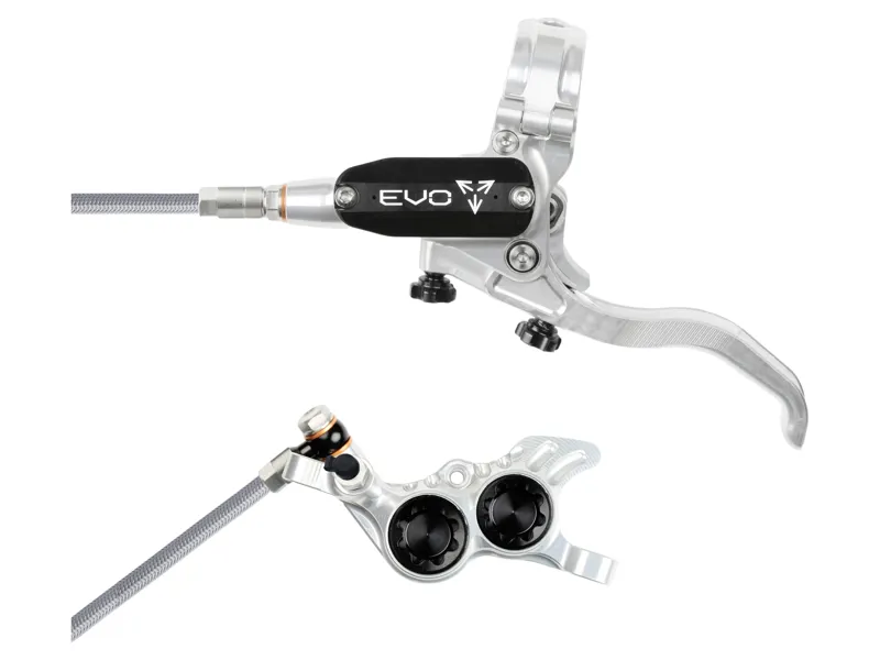 Hope Brake EVO GR4 - No Rotor - BRAIDED - Right Hand in Silver/Black