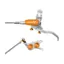 Hope Brake EVO GR4 - No Rotor - BRAIDED - Right Hand in Silver/Orange
